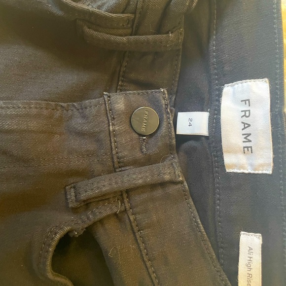 Frame skinny high rise black denim jean (sz 24) - Picture 3 of 4